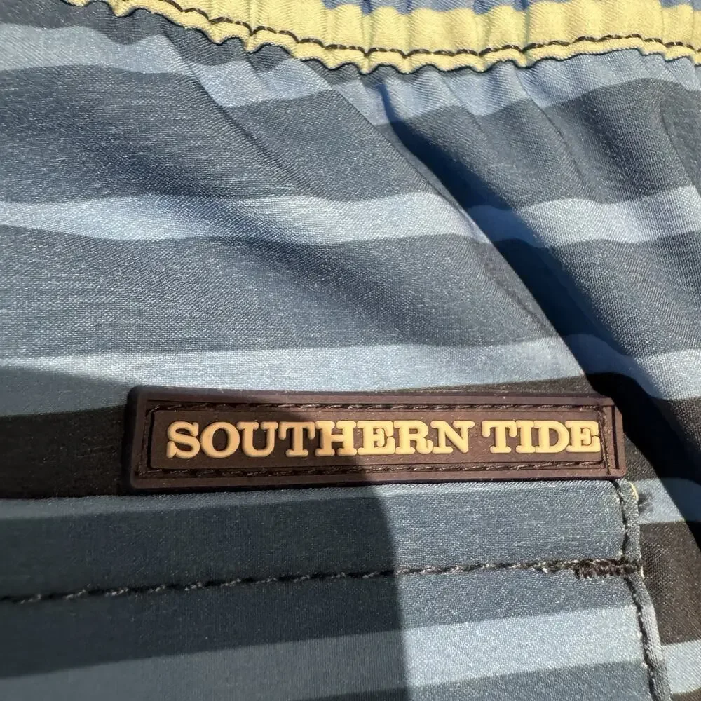 Southern Tide Wateree Stripe Water Short Aged Denim XXL NEW